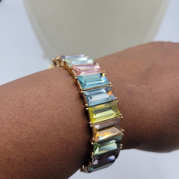 Elegant Rainbow Bling Bracelet • Stretch • Brand New • Colorful Costume - Picture 6 of 7